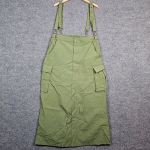 Forever 21 Cargo Skirt w Detachable Suspenders & Pockets in Army Green‎